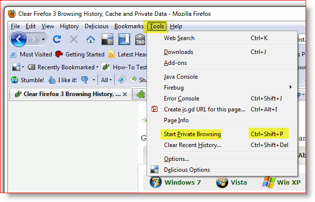 how to get firefox out of private browsing
