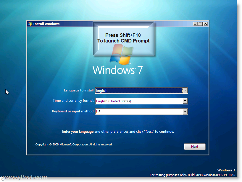 Reinstall Windows Vista F10