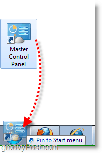 Windows 7 screenshot -drag master control panel to start menu