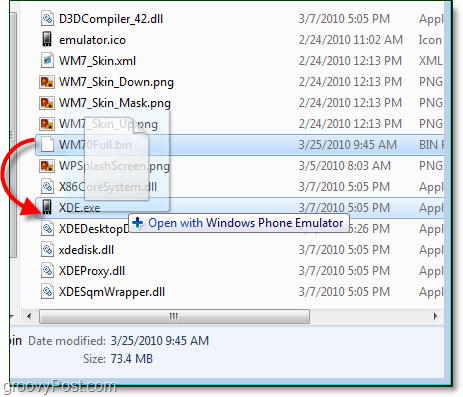 open the WM70Full.bin file with XDE.exe