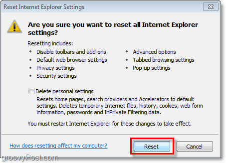 How To Fix Browser Crashes By Resetting IE8 - 5