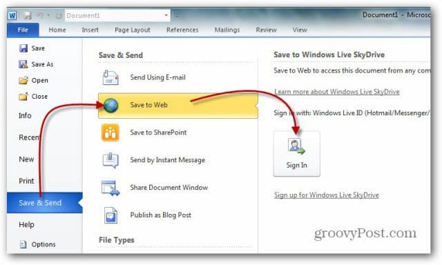 How To Map a Network Drive to Windows Live Skydrive Using Office 2010 - 9