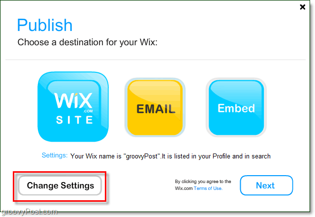 publishing options for your wix free flash website