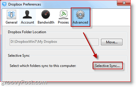 How to Use Selective Sync with DropBox Experimental Build 0 8 64 - 32