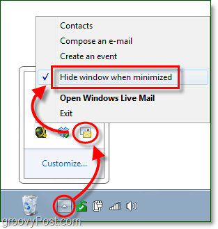 How To Hide Windows Live Mail As A Minimized System Tray Icon In Windows 7 - 45