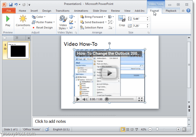 How to Embed a YouTube Video into a PowerPoint 2010 Presentation - 96