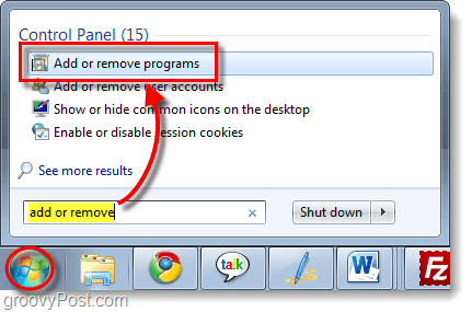 add or remove programs in windows 7