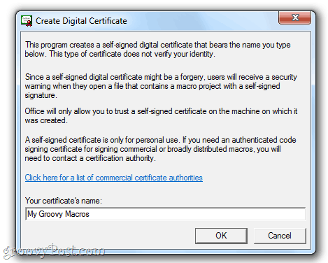 How to Create a Self Signed Digital Certificate in Microsoft Office 2010 - 96