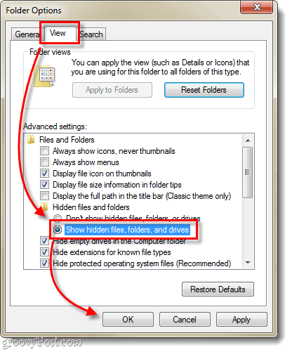 How to Display Hidden Files and Folders in Windows 7 - 95