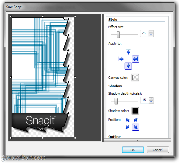 mass shadow with snagit