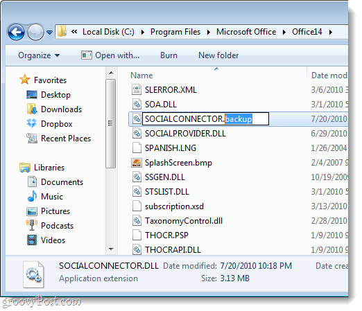 How to Remove or Disable the Outlook Social Connector in Office 2010 - 35