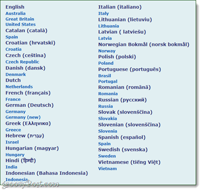 speckie language list