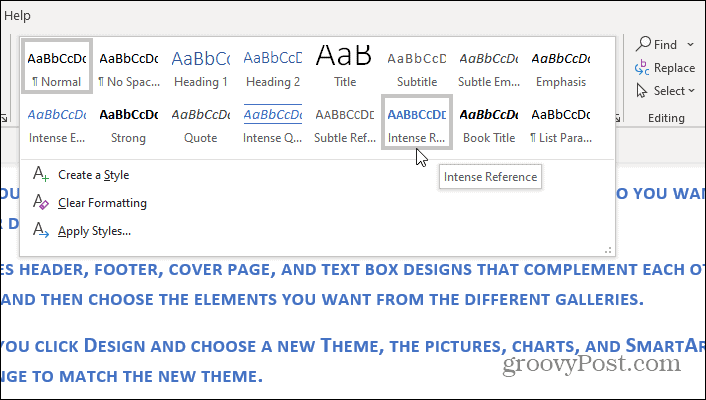 styles sections in microsoft word