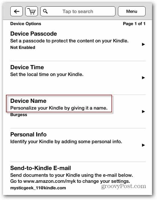 Amazon Kindle Touch  How To Rename Your Device - 54