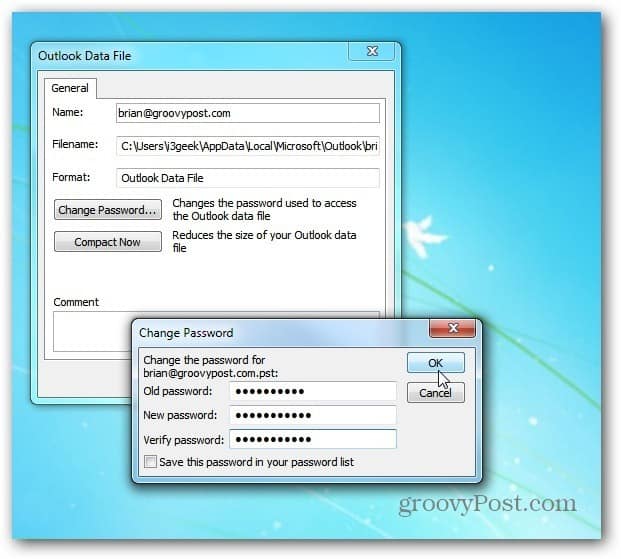 How To Password Protect an Outlook PST File - 28