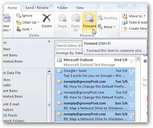 Forward Multiple Emails at Once with Outlook 2010 - 61