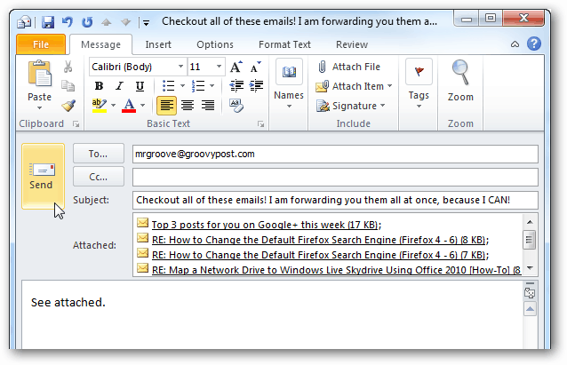 Forward Multiple Emails at Once with Outlook 2010 - 96