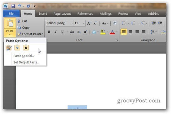 How To Set Default Paste in Microsoft Word 2010 - 54
