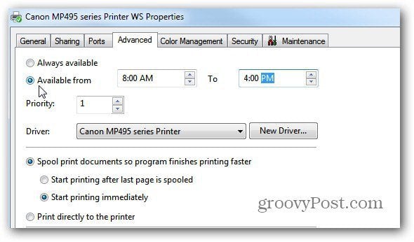 How To Limit Hours a Printer Can Be Used - 30
