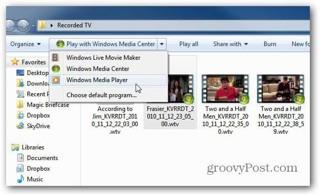 Record Live TV with Windows Media Center - 62