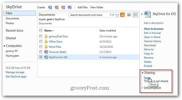 Windows SkyDrive  Shorten URLs when Sharing Files - 5