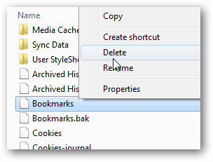 delete bookmarks