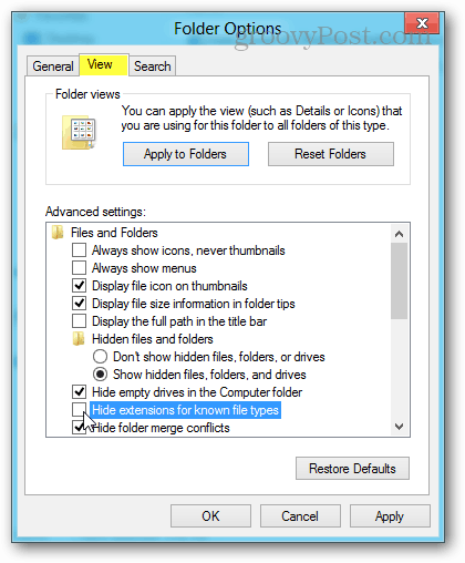 How to Show Extensions for Known File Types in Windows 8 - 39