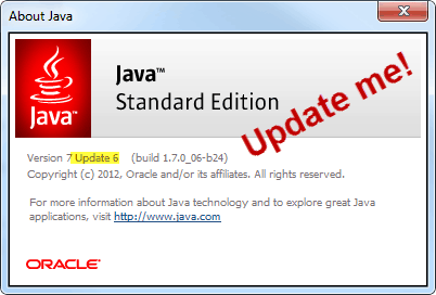Java Zero Day Exploit Fixed in Manual Update Version 1 7 0 07 - 14