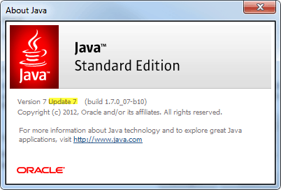 Java Zero Day Exploit Fixed in Manual Update Version 1 7 0 07 - 92