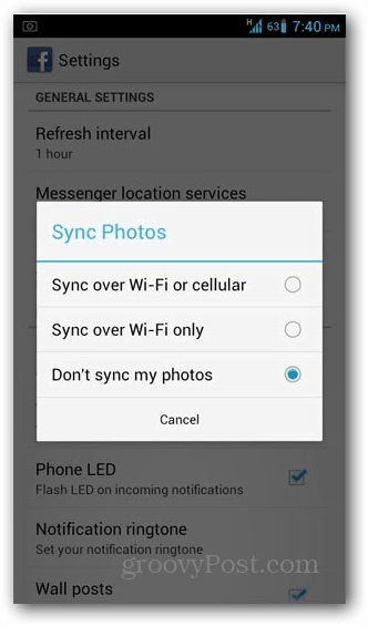 How To Sync Android Phone Photos with Facebook - 17