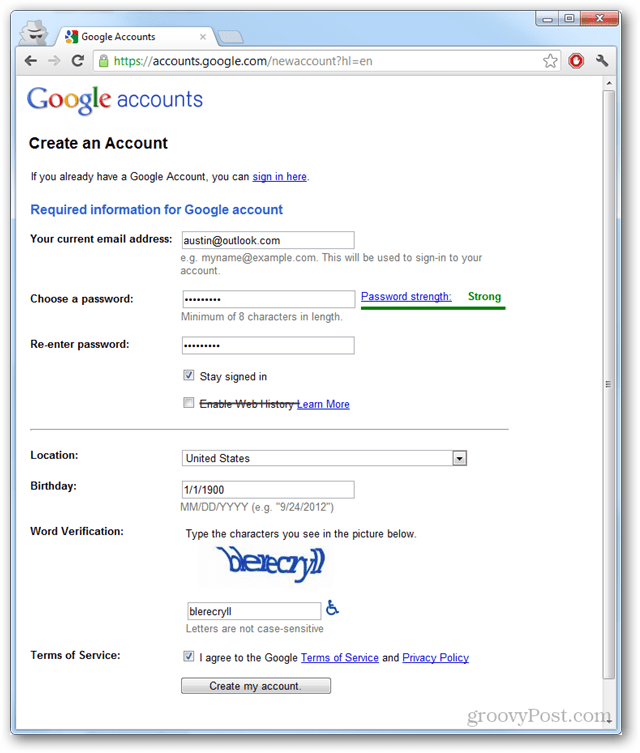 How to Create a Google Account Without Using Gmail - groovyPost