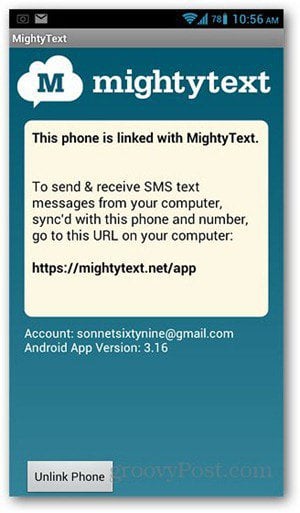mightytext net app login
