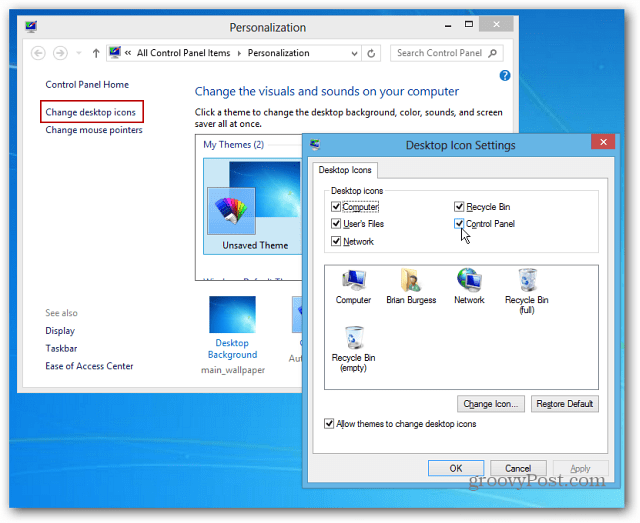 windows 8 desktop icons