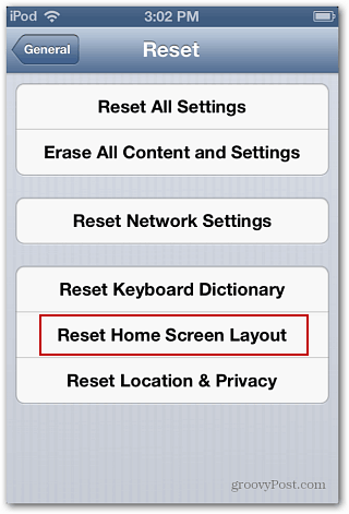 Reset the iPhone or iPad Home Screen Icons and Folders - 12