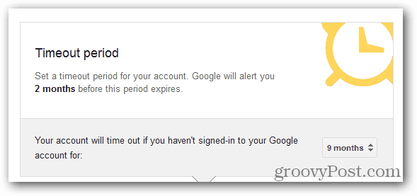 Google Inactive Account Manager period