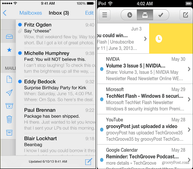 Mail iOS 7 and Mailbox App