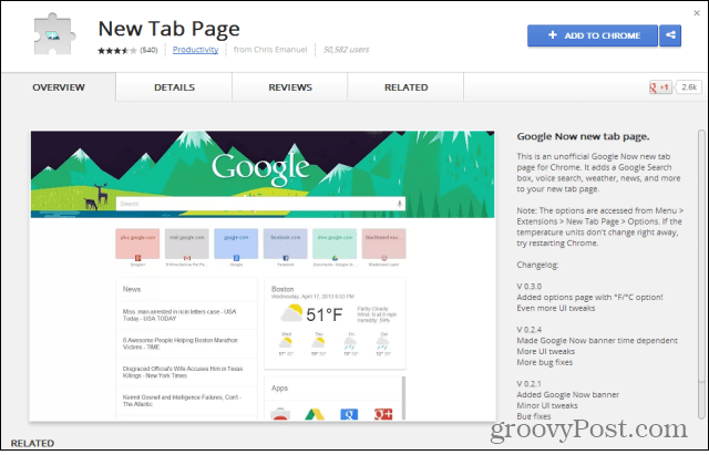 How To Get a Google Now like New Tab Page in Chrome - 34