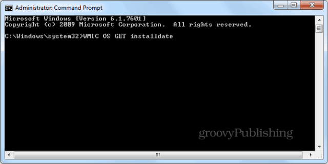 Windows installation date cmd prompt wmic