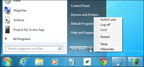 hibernate option while in windows 7 not working