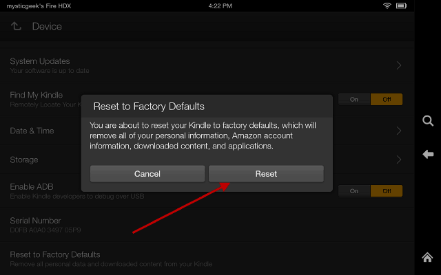 How to Reset the Kindle Fire HDX to Factory Settings - 51