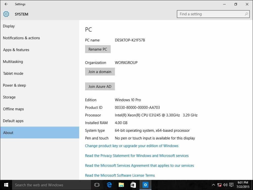 change windows 10 home to pro with oem key