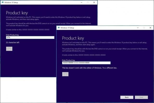 windows 10 pro key will not activate