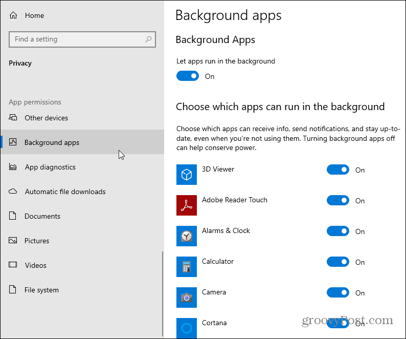 How to Stop Windows 10 Apps from Running in the Background - 98