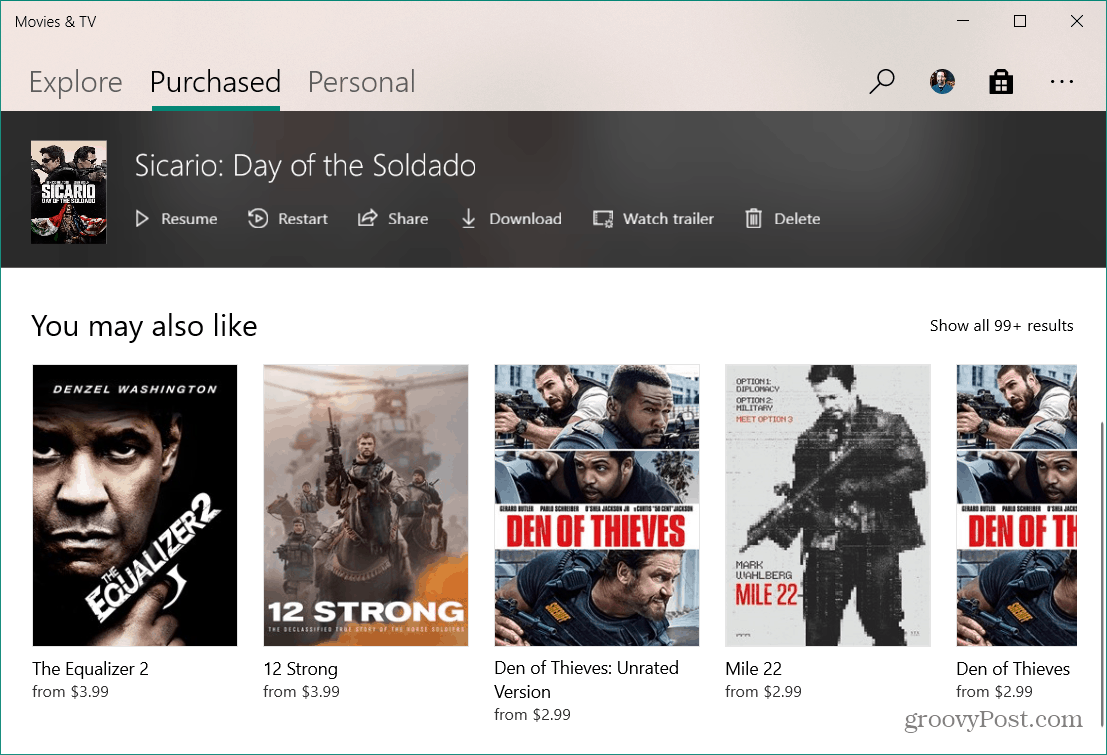 Can you watch microsoft movies on apple tv