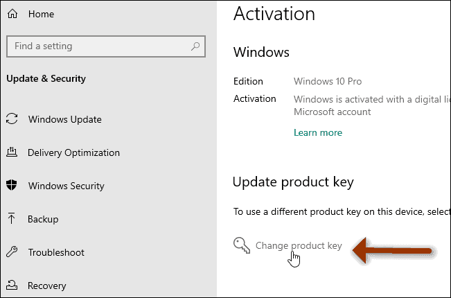 windows 10 pro find your product key after upgrade