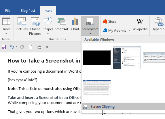 How to Take a Screenshot in Office and Insert It into a Document - 18