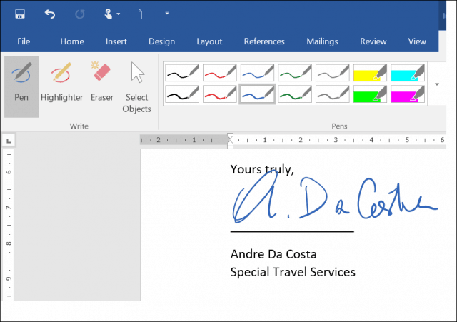 How to Activate and Use Inking in Word 2016 - 59