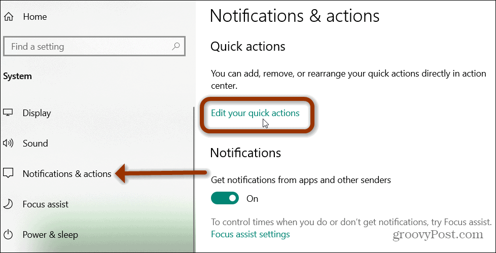 How to Manage Quick Action Buttons in Action Center on Windows 10 - 35