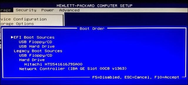 hp laptop boot from cd