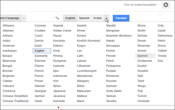 Google translate tagalog to english